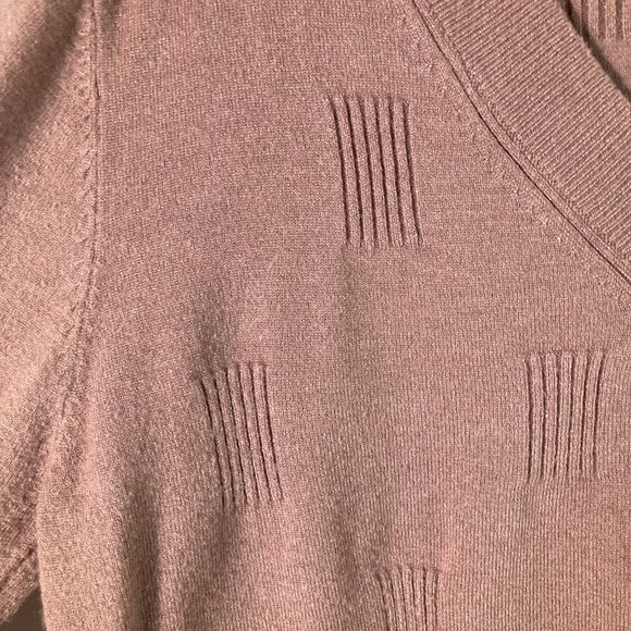 Womens Arach & Cloz V Neck Textured Sweater Mocha Mousse Brown L Viscose Polyest - Picture 6 of 10
